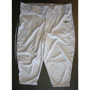 Nike BQ9021-106 Men's Sz XL White Vapor Select High Piped Baseball 3/4 Pants